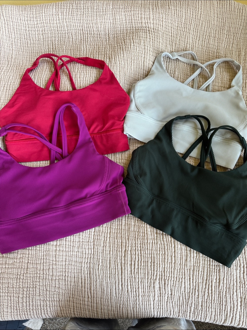 Ribbed Strappy Sports Bralette - Red, Purple, Ivory, Dark Green lululemon size 8